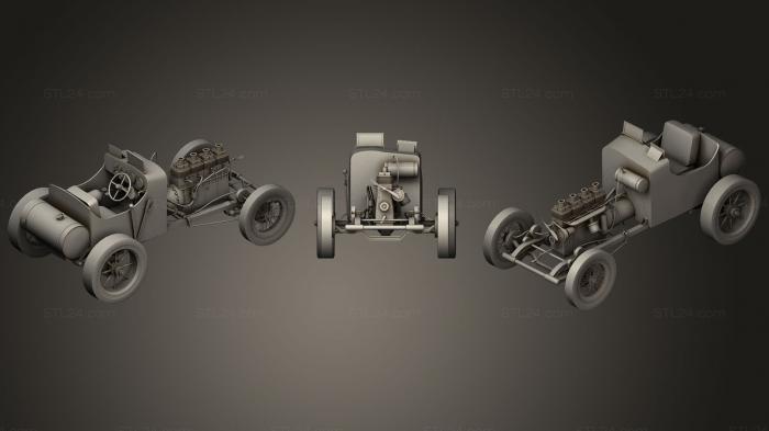 Автомобили и транспорт (Винтажный гоночный автомобиль, CARS_0021) 3D модель для ЧПУ станка